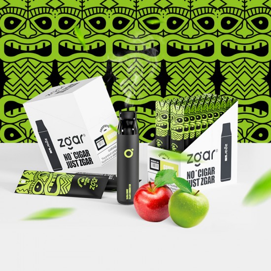 Zgar Disposable Nicotine Vapes with 3000 Puffs Capacity, 10ml Ice Double Apple Flavor